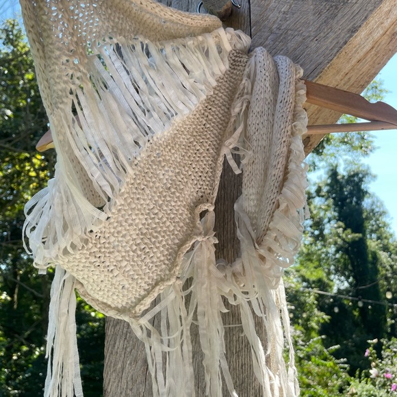 Bohemian White Infinity Scarf - Picture 4 of 4